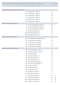 ist die Liste der Permanenten mit scan&bike Coupons!