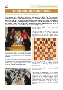 Landesmeisterschaft 2015 - Schach Landesverband Oberösterreich