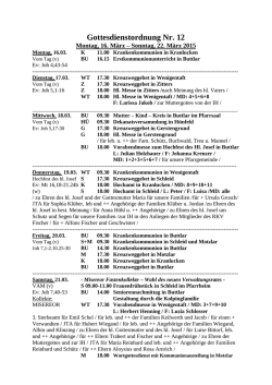 Gottesdienstordnung Nr. 12