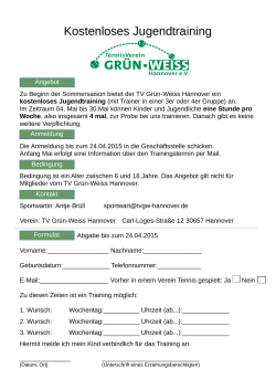kostenloses Jugendtraining 2015 - TV Grün