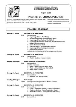 Gottesdienstordnung - Pfarrverband Dachau