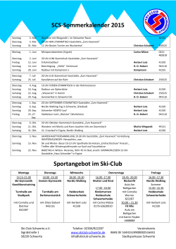 Sommerkalender 2015 - Ski Club Schwerte eV