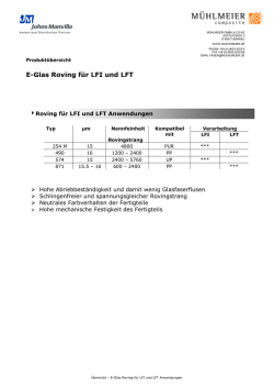 E-Glas Roving f&uuml;r LFI und LFT