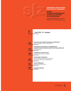 SJZ 7, 1. April 2015 - Schulthess Juristische Medien AG