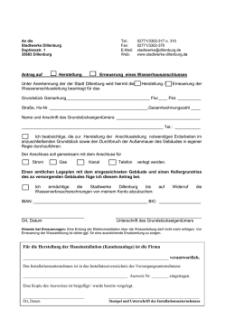 Antrag auf Herstellung eines Hausanschlusses