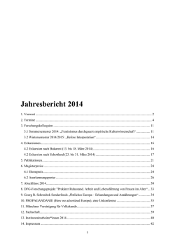 Jahresbericht 2014 - Institut f&uuml;r Volkskunde - Ludwig