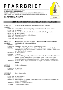 Pfarrbrief 26. April 2015 - Katholische Pfarrgemeinde St. Mariä