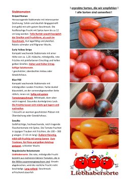 Sortenliste-Tomatenpflänzchen 2015