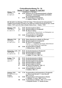 Gottesdienstordnung Nr. 16