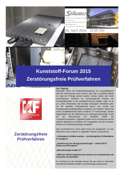 Kunststoff-Forum 2015 Zerstörungsfreie Prüfverfahren