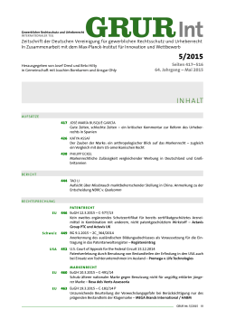 Heft 5 / 2015, Mai