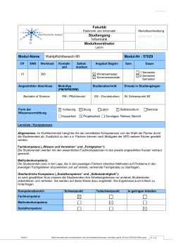 Modul 57029, Wahlpflicht MI - Hochschule Aalen