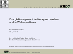 Riedel: EnergieManagement im Wohnungsbau
