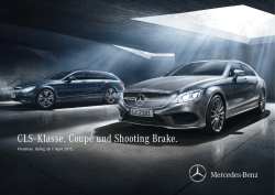 Preisliste CLS Coup&eacute; und Shooting Brake - Mercedes