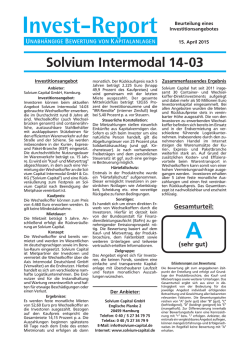 Invest Report &uuml;ber Intermodal 14-03 150520