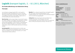 Logistik (transport logistic, 5. – 8.5.2015, München)