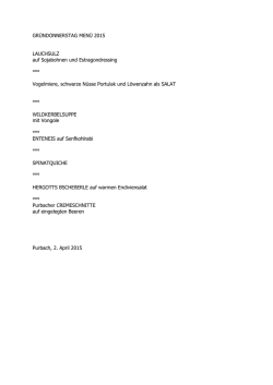 GR&Uuml;NDONNERSTAG MEN&Uuml; 2015 LAUCHSULZ auf