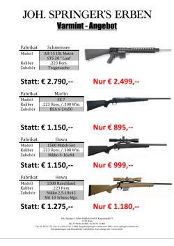 Sportwaffen Angebot März 2015