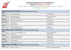 Hallensportprogramm des TSV Wallenhorst Gültig vom 01.04.2015