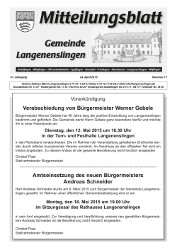 Mitteilungsblatt Langenenslingen KW 17 / 2015