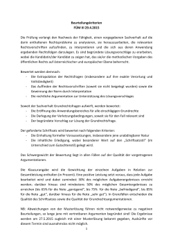 Beurteilungskriterien FÜM III 29.4.2015 Die Prüfung verlangt den