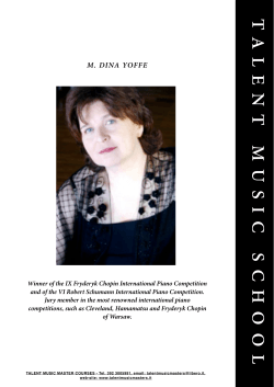 DINA YOFFE - Talent Music Master Courses