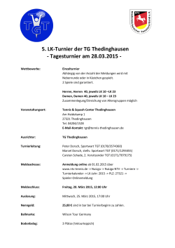 5. LK-Turnier der TG Thedinghausen - Tagesturnier am 28.03.2015 -