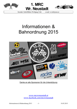Informationen & Bahnordnung 2015