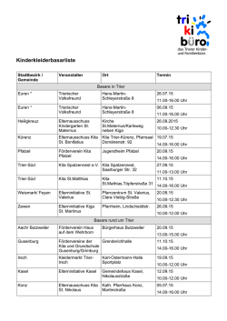 Kinderkleiderbasarliste Frühjahr/Sommer 2015