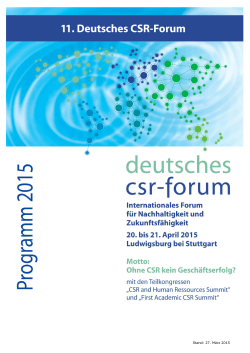 Programm CSR Forum