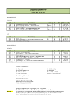 Zeiteinteilung Hamm 2015 - Kreisreiterverband Unna-Hamm