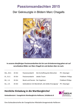 Plakat Passionsandachten 2015 - Evangelische Nikolaigemeinde