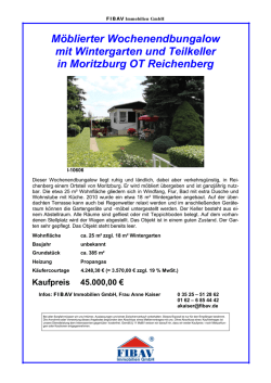Möblierter Wochenendbungalow mit