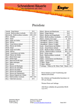 Hier klicken um die Preisliste herunterzuladen.