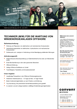 techniker (m/w) für die wartung von windenergieanlagen offshore