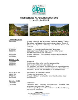Einladung Pressereise Alpenüberquerung