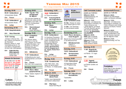 Angebote der Ev. Lukaskirchengemeinde Bonn für Mai 2015