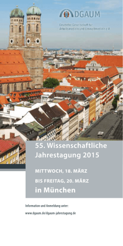 55. Wissenschaftliche Jahrestagung 2015 in München