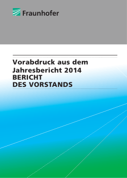 Bericht des Vorstands - Fraunhofer