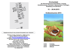 Kirchenblatt 12. – 26.04.2015 Erstkommunion 2015