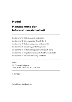 Modul "Management der Informationssicherheit"