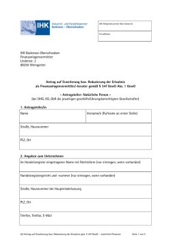 IHK Bodensee-Oberschwaben Finanzanlagenvermittler Lindenstr. 2