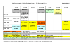 Hallenbelegungsplan Sportheim EG