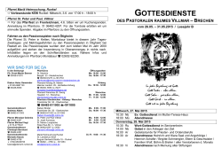 Gottesdienste PA 26.-31.Mai 2015
