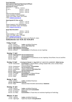 Blättle Nr. 15 vom 10.04.2015 - 19.04.2015 - sigmaringendorf