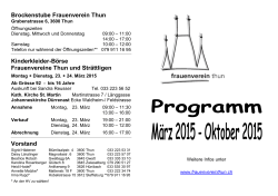 Programm April – Oktober 2015
