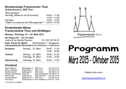 Programm April – Oktober 2015