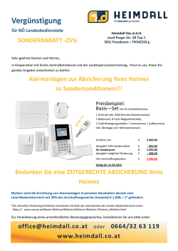 Heimdall Alarmanlagen zu Sonderkonditionen f&uuml;r N&Ouml;