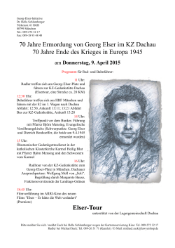 70 Jahre Ermordung von Georg Elser im KZ - Georg-Elser