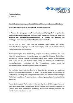 Pressemitteilung Maschinentechnik-Know-how